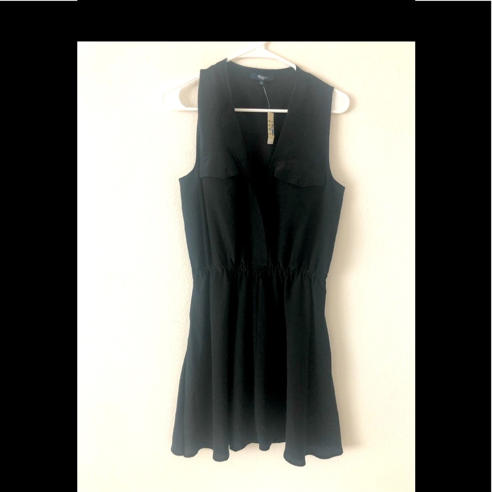 Madewell Black Silk Mini Dress